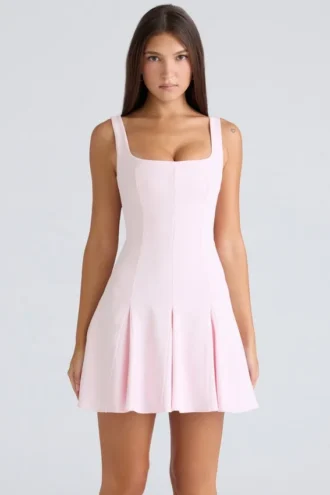 Abito mini in crêpe elasticizzato rosa “Amelie Ballerina”