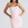 Abito mini in rete elasticizzata arricciata Ella Ballerina Pink