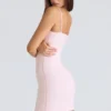 Abito mini in rete elasticizzata arricciata Ella Ballerina Pink