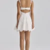 Abito mini Isla bianco con pizzo broderie anglaise personalizzato