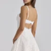 Abito mini Isla bianco con pizzo broderie anglaise personalizzato