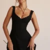 Abito mini nero con pieghe Tilly Abito mini nero con pieghe Tilly