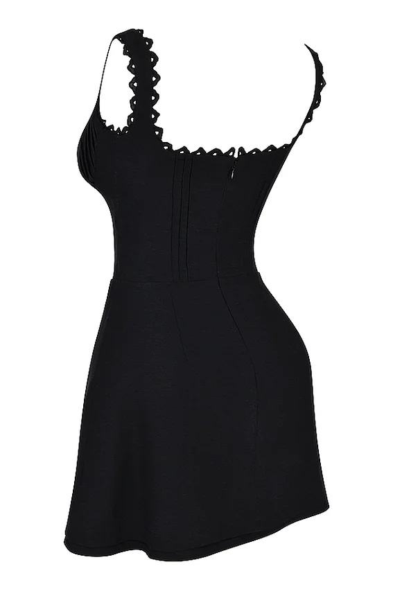 Abito mini nero con pieghe Tilly Abito mini nero con pieghe Tilly