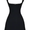 Abito mini nero con pieghe Tilly Abito mini nero con pieghe Tilly