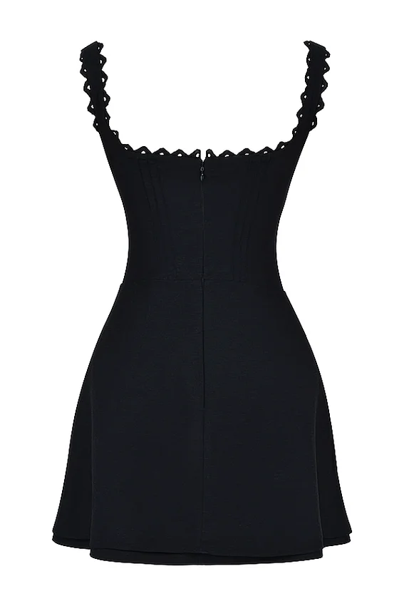 Abito mini nero con pieghe Tilly Abito mini nero con pieghe Tilly