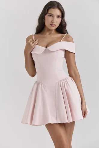 Abito rosa con spalle scoperte Elida Ballerina