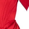 Abito rosso in raso con spalle scoperte Loretta