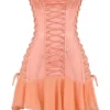 Abito senza spalline in raso Sirena Sorbet