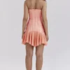 Abito senza spalline in raso Sirena Sorbet
