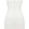 Abito senza spalline in twill bianco “Mimi”