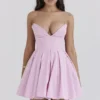 Abito senza spalline in twill Mar Cotton Candy