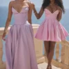 Abito senza spalline in twill Mar Cotton Candy