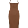 Abito sottoveste a corsetto in raso color cioccolato Myrna