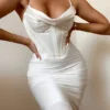 Abito sottoveste a corsetto Myrna color avorio