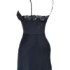 Abito sottoveste in raso blu navy Soraya