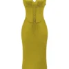 Abito sottoveste in raso chartreuse Salma