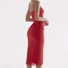 Abito sottoveste in raso rosso rosa Salma