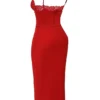 Abito sottoveste in raso rosso rosa Salma