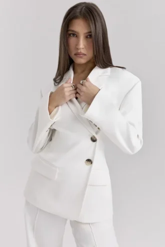 Blazer Hudson bianco a clessidra