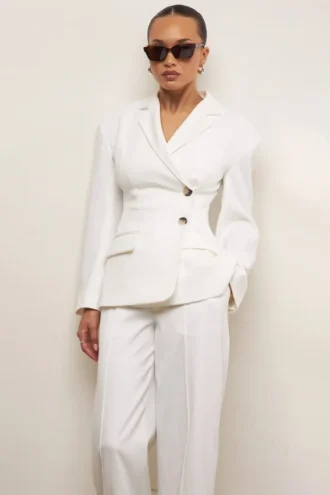 Blazer Hudson bianco a clessidra