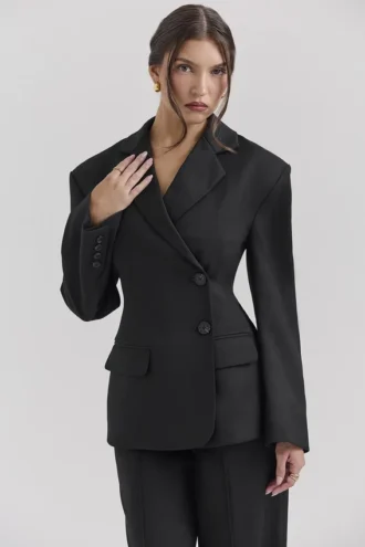 Blazer Hudson nero a clessidra