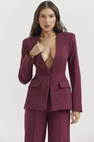 Blazer Theodora Wine Deep V