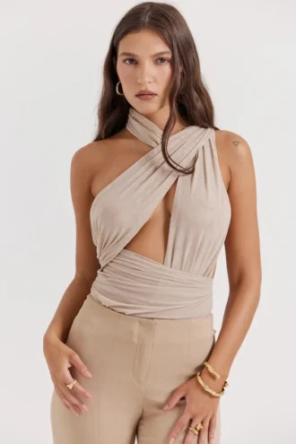 Body arricciato Cheyanne Ecru