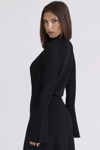 Body nero con scollo a goccia Lois