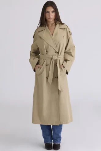 Cappotto lungo con cintura Marais color cammello
