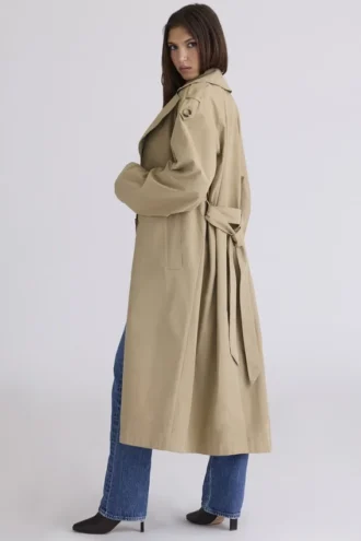 Cappotto lungo con cintura Marais color cammello