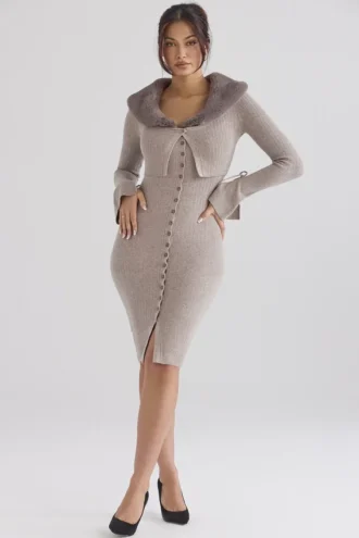 Cardigan in cashmere Dahlia Beige