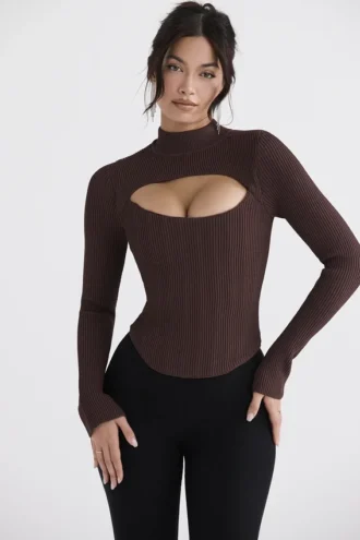 Corsetto in maglia Georgina Cocoa