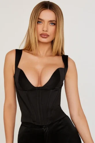 Corsetto Liberty in raso nero
