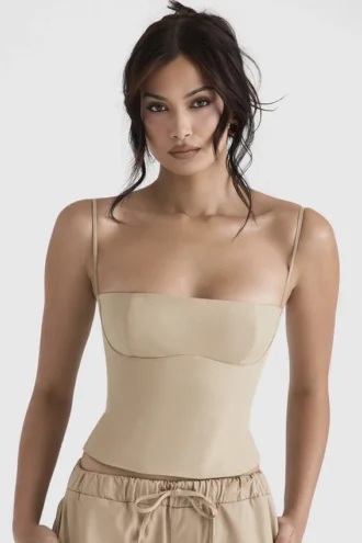 Corsetto strutturato Audette color cammello
