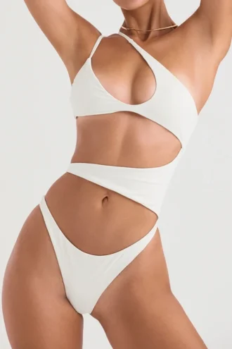 Costume da bagno asimmetrico con cut-out Lafayette Ivory