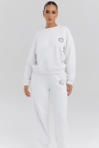Felpa a girocollo Haze White