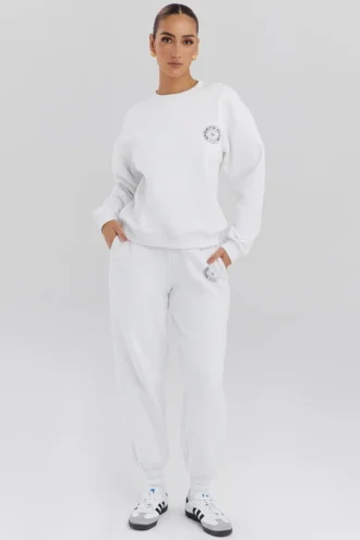 Felpa a girocollo Haze White
