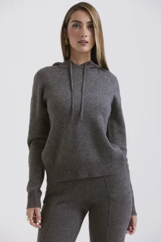 Felpe con cappuccio Jionni in misto cashmere color antracite