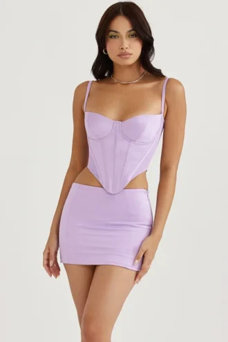 Gonna in raso Elodie Orchid