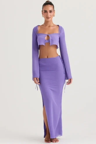 Gonna lunga con cut-out Amalfi Violet